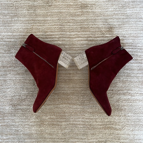 NWT Alaia Suede Plexi Heel Ankle Boots Size 36 - Picture 4 of 7